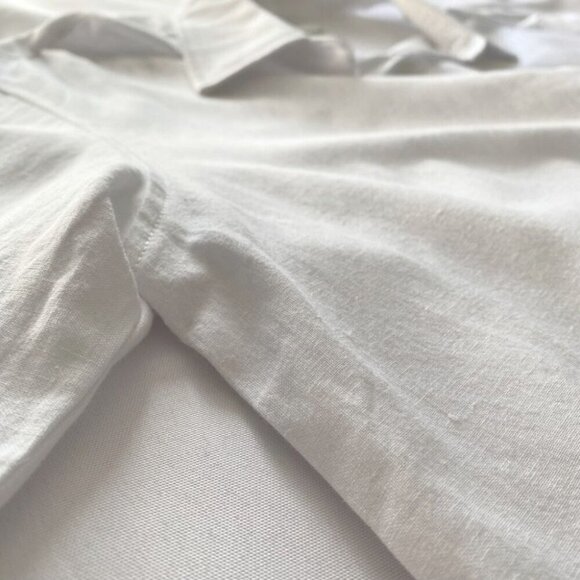 RHYTHM. CLASSICS WHITE LINEN BLEND LONG SLEEVE BUTTON DOWN SHIRT - S - Picture 9 of 9